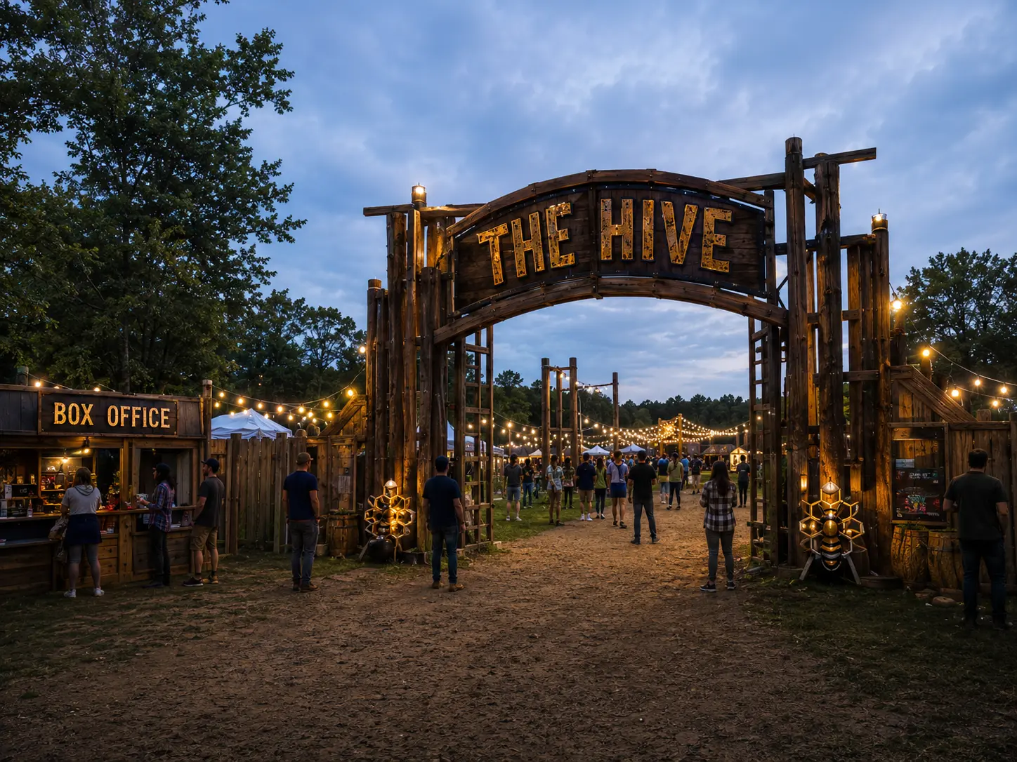 The Hive festival entrance concept rendering